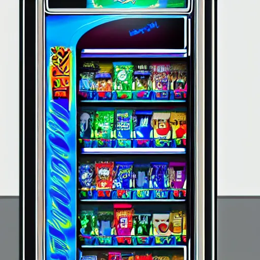 Image similar to dasnai vending machine, jojo bizarre art style, hyper realistic, detailed 4 k,