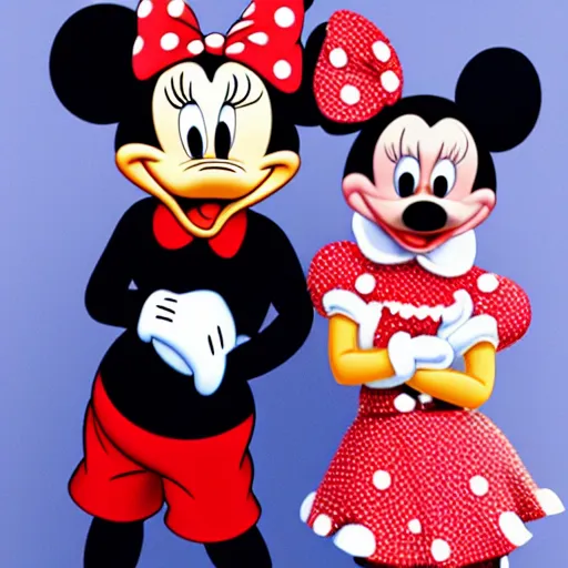 Prompt: Minnie mouse and Donald Duck