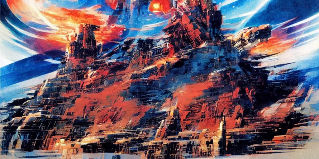 Image similar to epic cloud city by bob peak