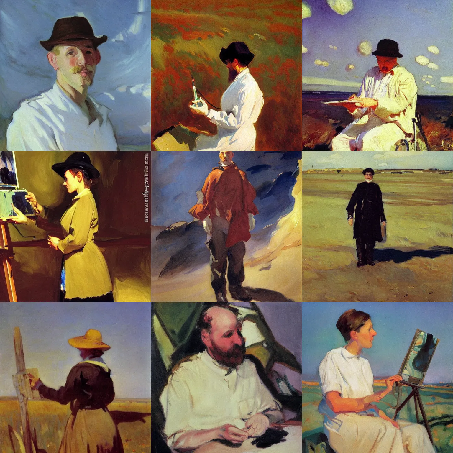 Prompt: Spectral Field Researcher, painting by Sorolla