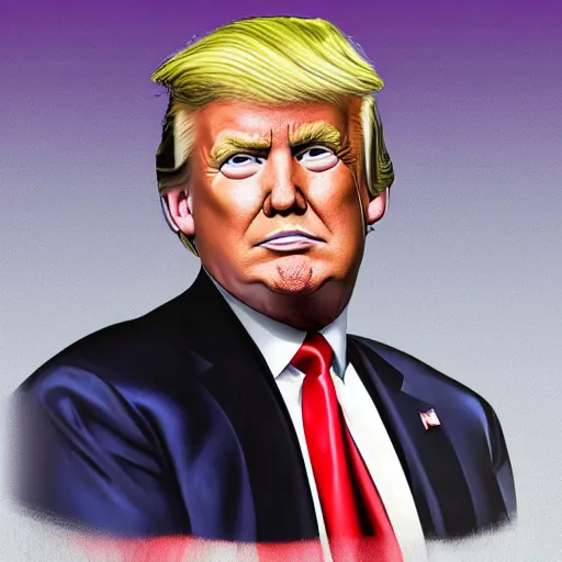 Prompt: a portrait of donald trump with highly detailed hair. for the cover of his autobiography.