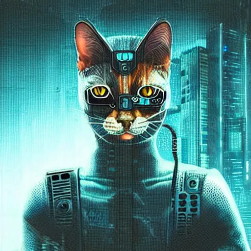 Image similar to cyberpunk cat