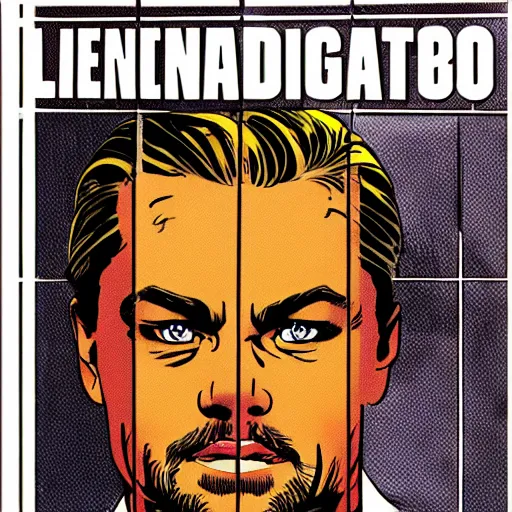 Image similar to the hyper - realistic portrait of leonardo dicaprio in a comic book by frank miller