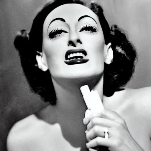 Image similar to joan crawford smoking a joint or cigarette, photo journalism