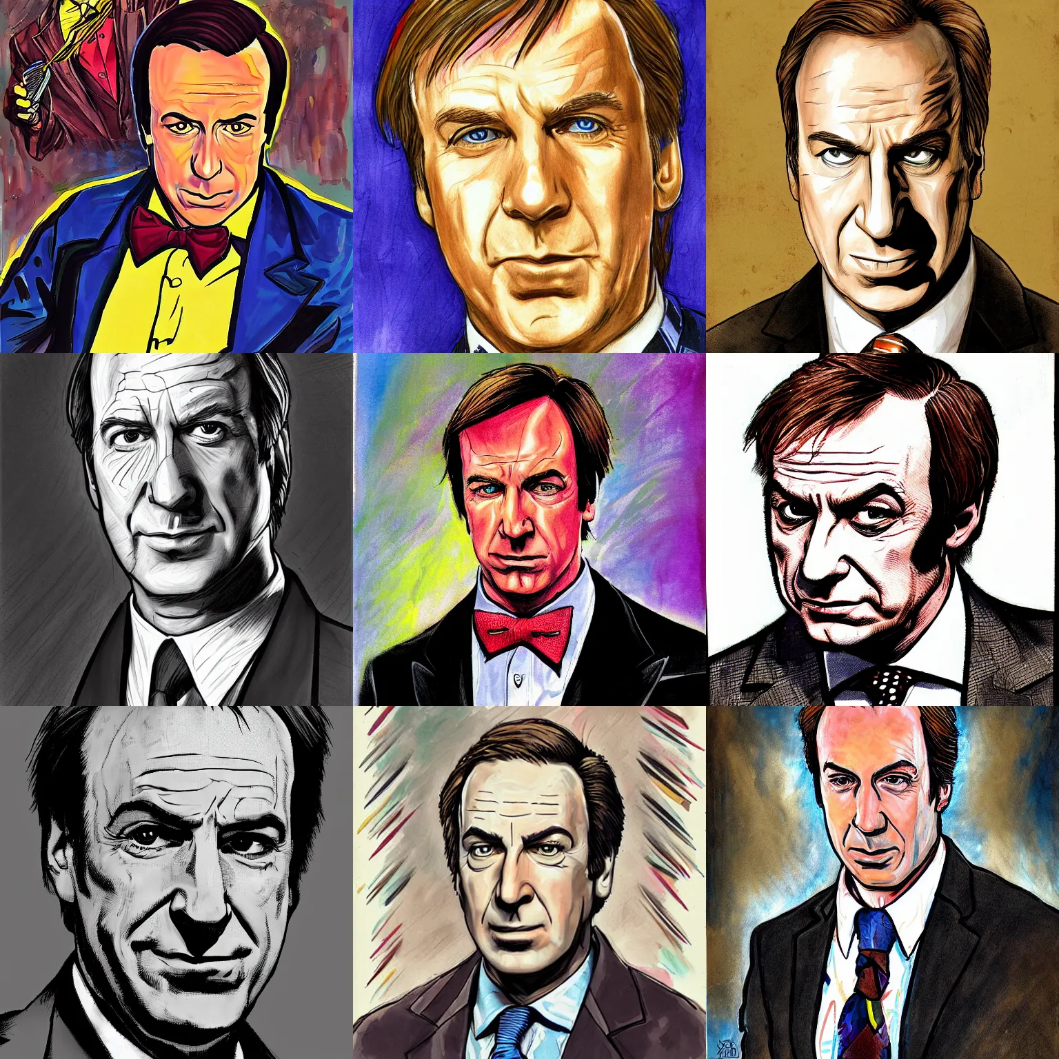 Prompt: portrait of saul goodman by jim lee