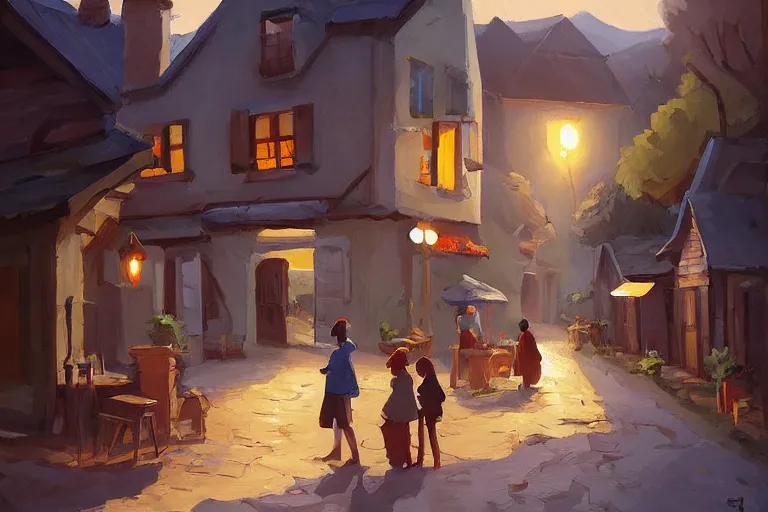 Prompt: Taverne au bout du monde, par Sylvain Sarrailh