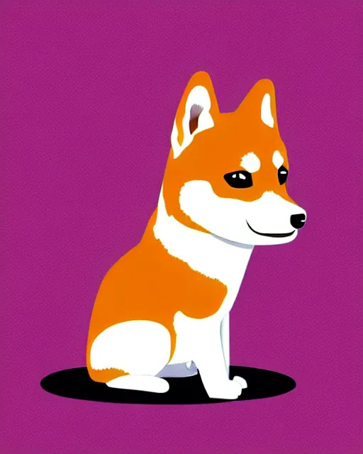 Image similar to vector illustration of a chibi shiba inu dog,