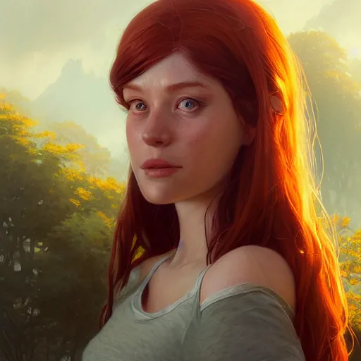 Image similar to highly detailed portrait of mary jane watson, stephen bliss, unreal engine, fantasy art by greg rutkowski, loish, rhads, ferdinand knab, makoto shinkai and lois van baarle, ilya kuvshinov, rossdraws, tom bagshaw, global illumination, radiant light, detailed and intricate environment