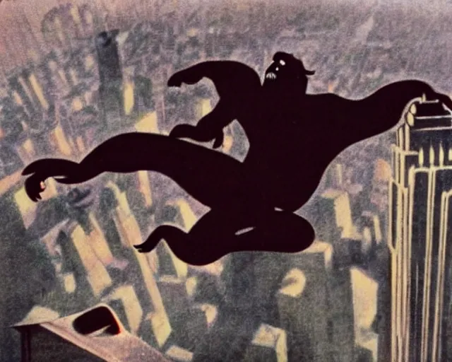 Prompt: art deco king kong climbing the empire state building with bi-planes flying around him. highly detailed. cinematic