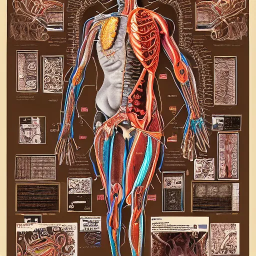 Cyberpunk, Highly Detailed Labeled Medical Anatomy | Stable Diffusion