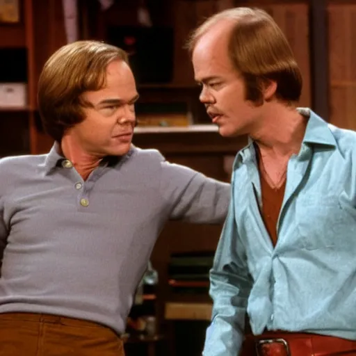 Prompt: still of Eric and Red Foreman from That 70s Show