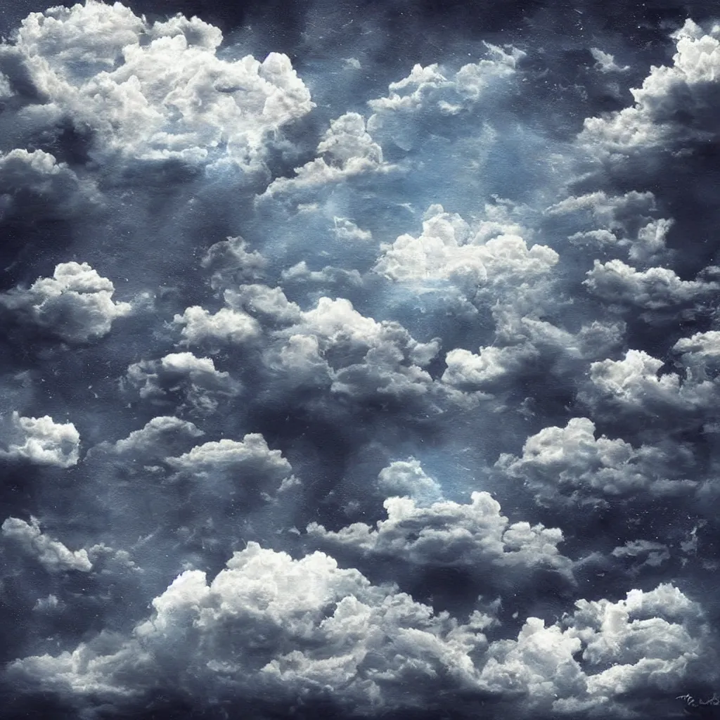 Image similar to surrealistic sky, clouds, moon, art