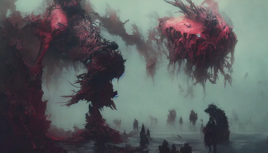 Image similar to lamatsu, beksinski, ruan jia, wayne barlowe