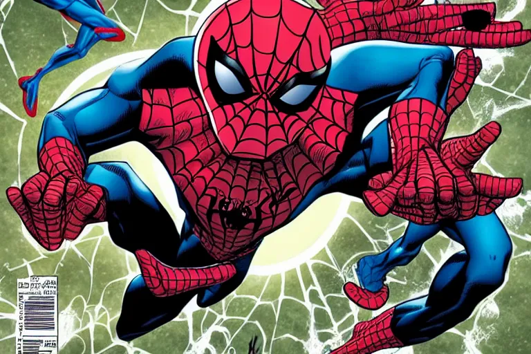 Prompt: spiderman multiverse variants battling for MJ