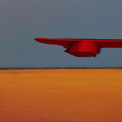 Prompt: a painting of a plane flying in the sky, a minimalist painting, australian tonalism, oil on canvas