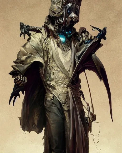 Image similar to beautiful fantasy character portrait, vulture, wearing oversized black trench coat, ultra realistic, wide angle, dramatic lighting, vultures, cyberpunk artifacts, highly detailed by peter mohrbacher, hajime sorayama, wayne barlowe, boris vallejo, aaron horkey, gaston bussiere, craig mullins