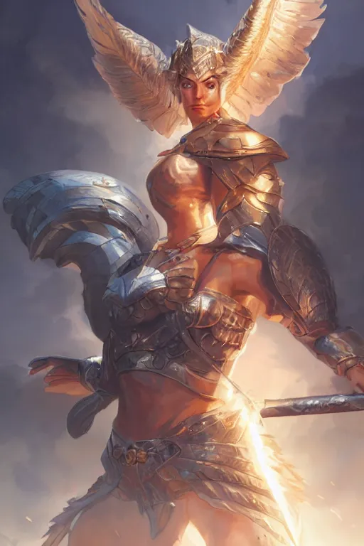 Image similar to amazon valkyrie athena, d & d, fantasy, portrait, highly detailed, headshot, digital painting, trending on artstation, concept art, sharp focus, illustration, art by artgerm and greg rutkowski and magali villeneuve