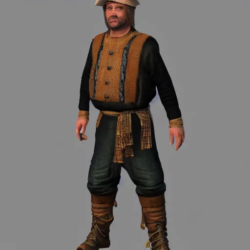 Prompt: ! dream peasant man full body 3 d render, lifelike, handsome