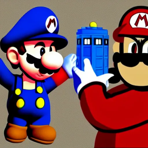 Prompt: super mario dressed as doctor who