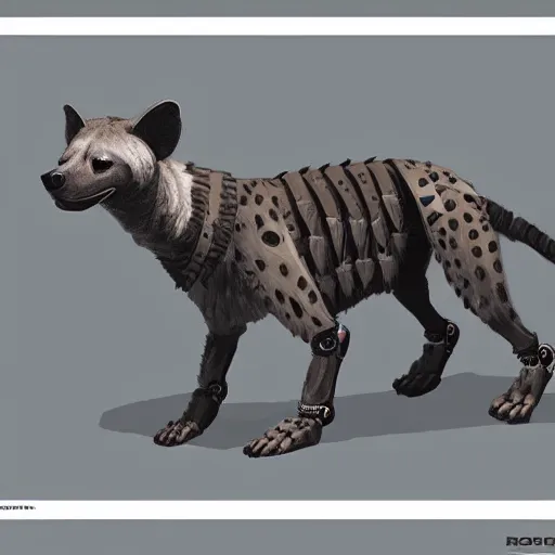 Prompt: robotic hyena, highly detailed concept art