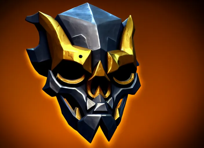 Image similar to gilded skull mask, stylized stl, 3 d render, activision blizzard style, hearthstone style, darksiders art style