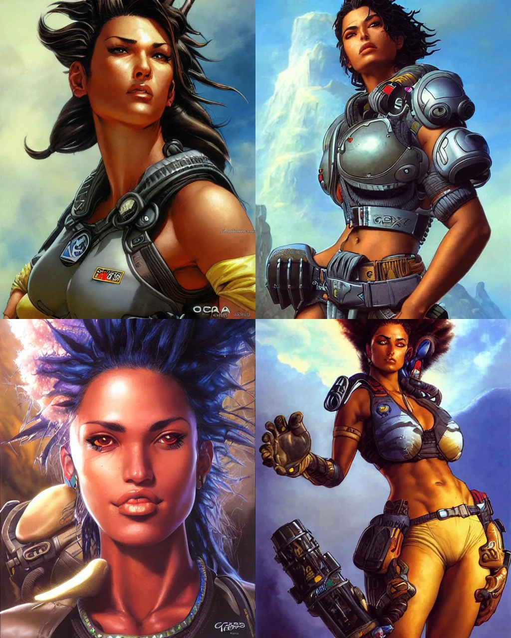 Prompt: portrait, loba andrade from apex legends, by greg staples, boris vallejo, sharp focus, intricate, summer day, sunlight, soft lighting, detailed