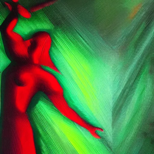 Prompt: a prism shining green and red, fantasy painting