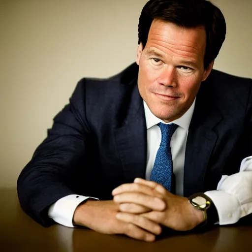 Prompt: closeup portrait of mark rutte dutch prime minister, natural light, sharp, detailed face, magazine, press, photo, steve mccurry, david lazar, canon, nikon, focus