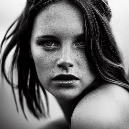 Prompt: close - up portrait of bree williamson, by peter coulson, dark