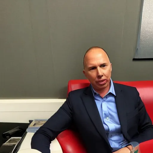 Prompt: peter dutton sitting on the casting couch