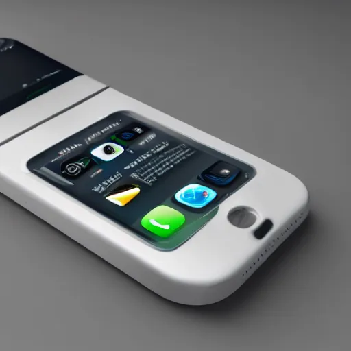 Image similar to futuristic apple iphone 2 0 0 0, product showcase, highly detailed, studio lighting, advertisment