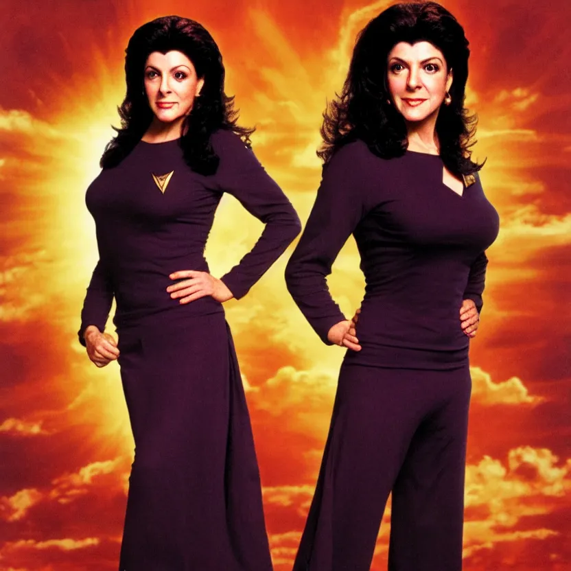 Prompt: deanna troi in the style of midjourney