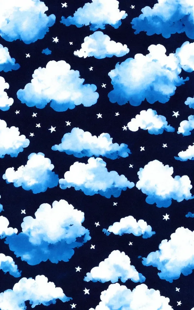 Prompt: blue and white airbrushed clouds black background, airbrush fantasy 80s, masterpiece