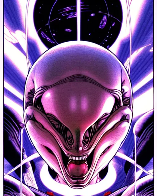 Image similar to newborn from alien, by yukito kishiro!!!!!!!!, symmetrical, hd, hyper detailed, 4 k