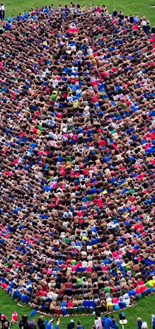 Image similar to a human pyramid world record attempt