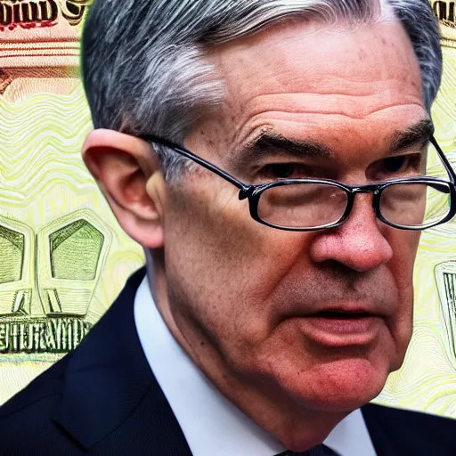 Image similar to Jerome Powell on a hundred dollar bill