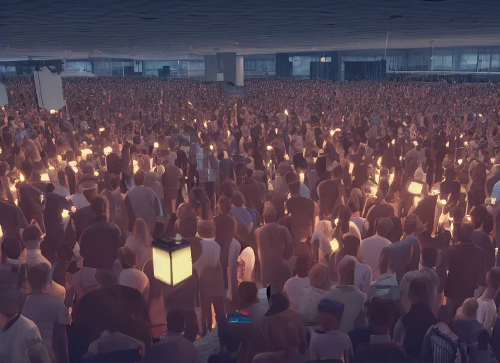 Prompt: huge crowd of small working citizens connected to a large single billionaire via catheters, DSLR 85mm, by Aleksandr Deyneka and Andrei Popov, Unreal Engine 5, Lumen, Nanite