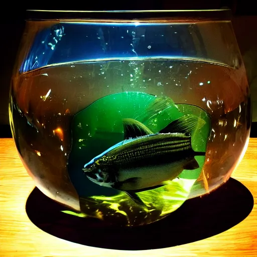 Prompt: fish bowl