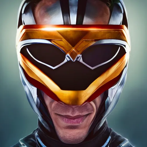 Image similar to realistic Portrait painting of Tom Hiddleston as Cyborg Power Ranger, made by Michaelangelo, physical painting, Sharp focus,digital art, bright colors,fine art, trending on Artstation, unreal engine.