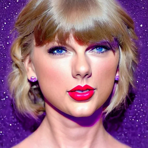 Image similar to taylor swift made of purple ice