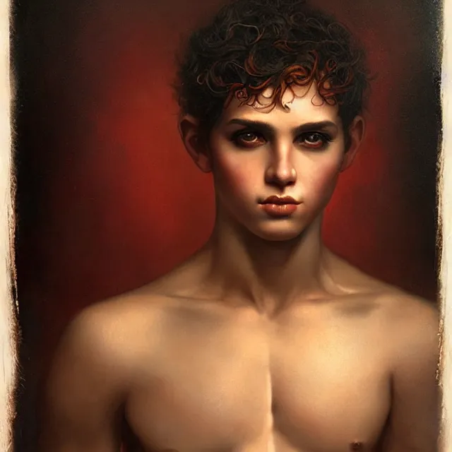 Image similar to portrait of a magical latin boy, art by tom bagshaw and manuel sanjulian