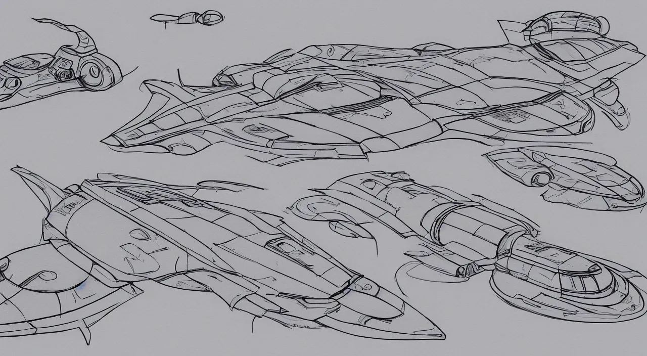 Prompt: smooth design spaceship sketches