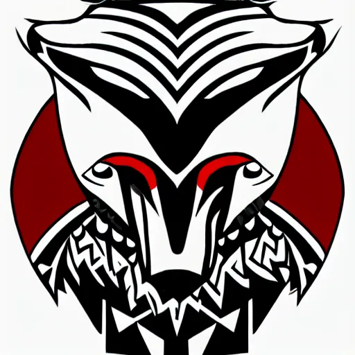 Prompt: ovids black and white and red color scheme raven , high quality art in the style of pacific northwest HAIDA art,