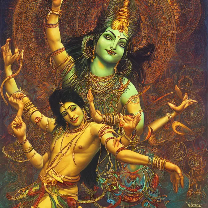 Image similar to shiva dancing, art by james c. christensen and keith parkinson