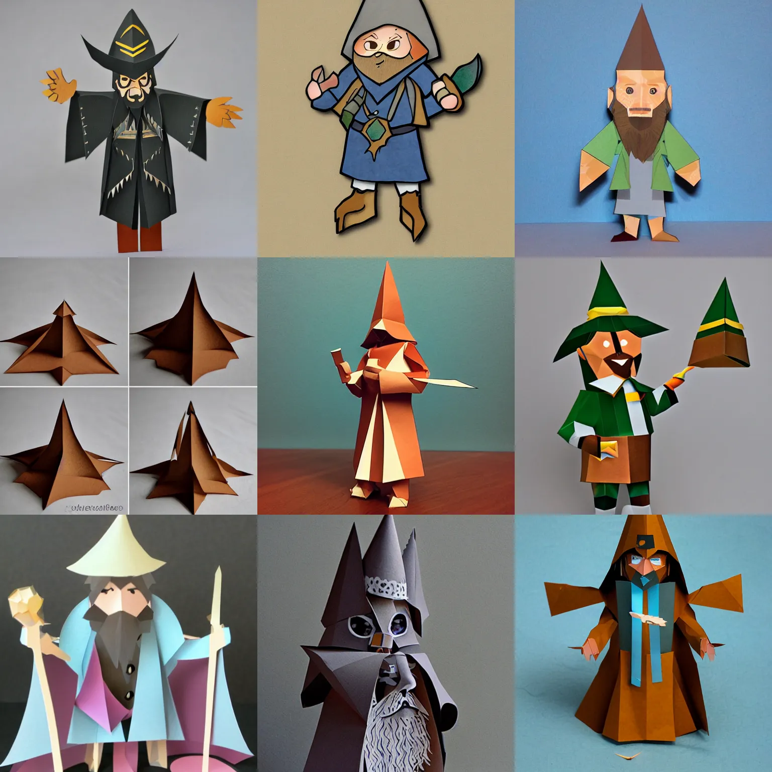 Prompt: papercraft wizard