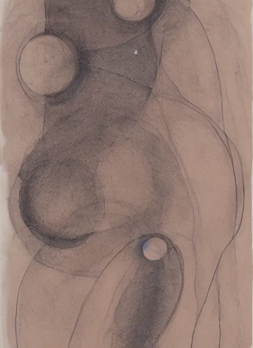 Image similar to richard lack, study for andromeda. sanguine on paper.