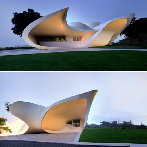 Image similar to house designed by zaha hadid