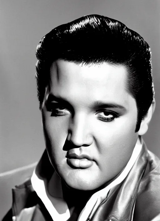 Image similar to photo closeup portrait of superstar elvis presley by yousuf karsh