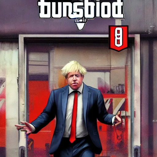 Prompt: boris johnson in gta v, cover art by stephen bliss, boxart, loading screen, 8 k resolution