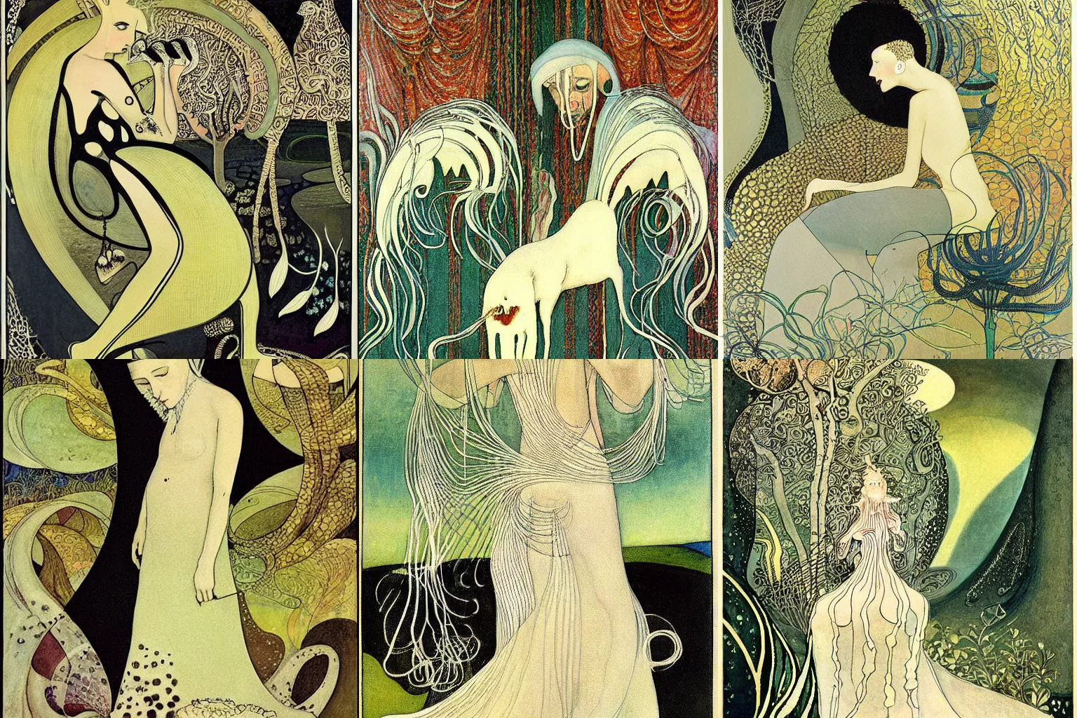 Prompt: i am shameless ; i am ashamed. painted by kay nielsen.